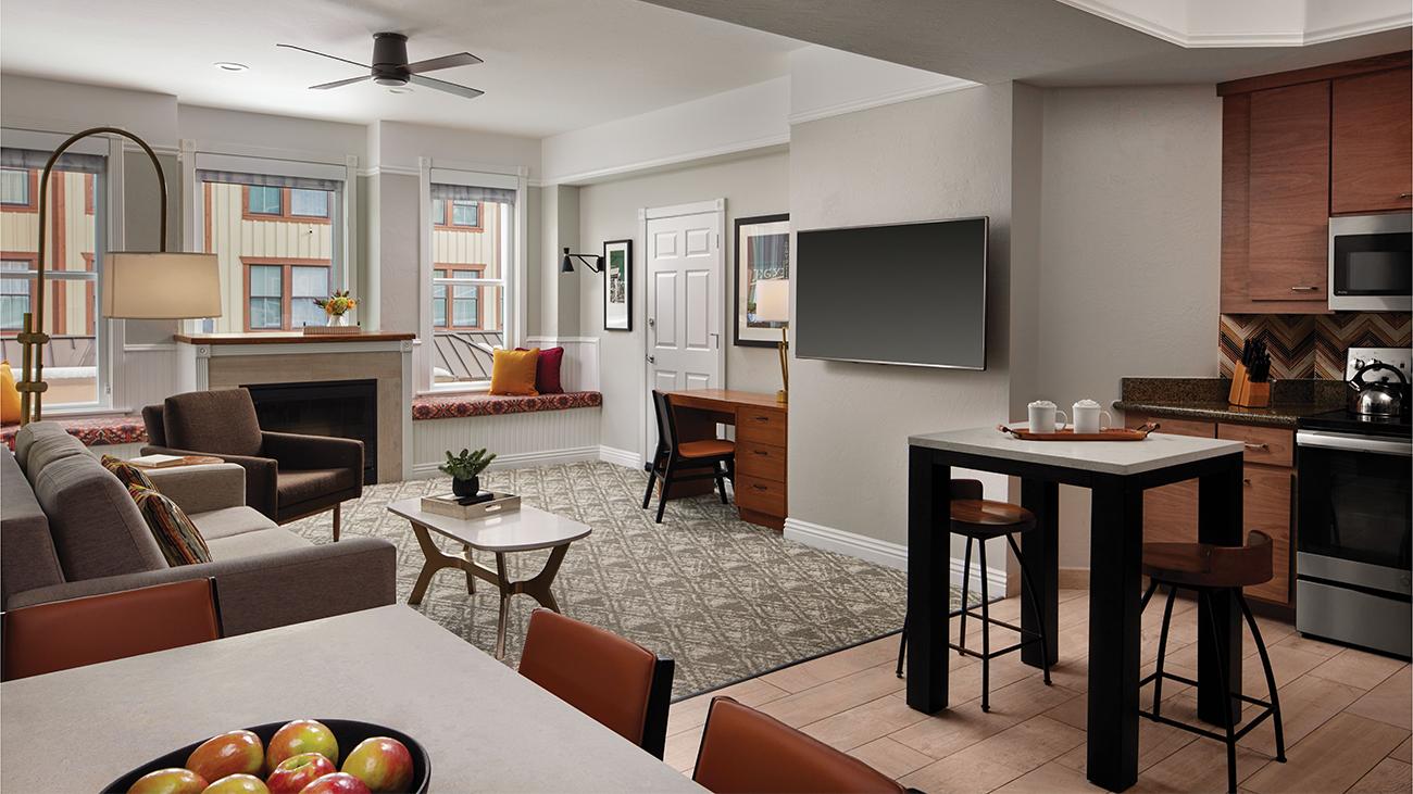 Living Room, Dining Room and Kitchen